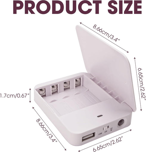 4AA Operated Battery Powered Phone Charger Holder Portable USB Charging Stand with 4 Battery Slots