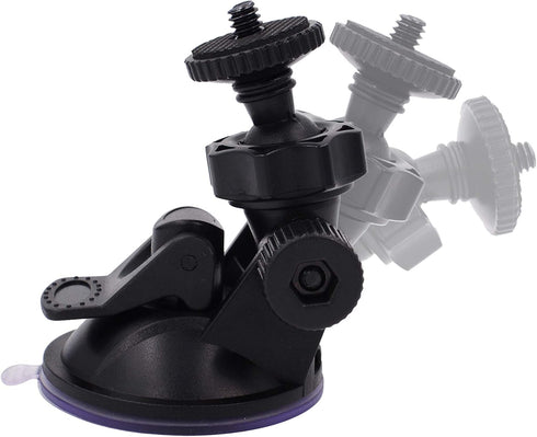 CH01A 1/4" 1/8" Thread Suction Mount Tripod Holder - Fits Sony/Ricoh/HP/GoPro/Oculus, Dash Cam Mount Holder