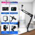 ellrkr 30" 360 1/4" 5/8" Magic Arm Holder w Clamp - Overhead Phone Mount for Desk, Smooth & Thread Webcam Stand