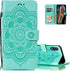 Samsung Galaxy A01 Case, Premium Flip Wallet PU Leather Cover with Mandala Embossed Kickstand Card Holder