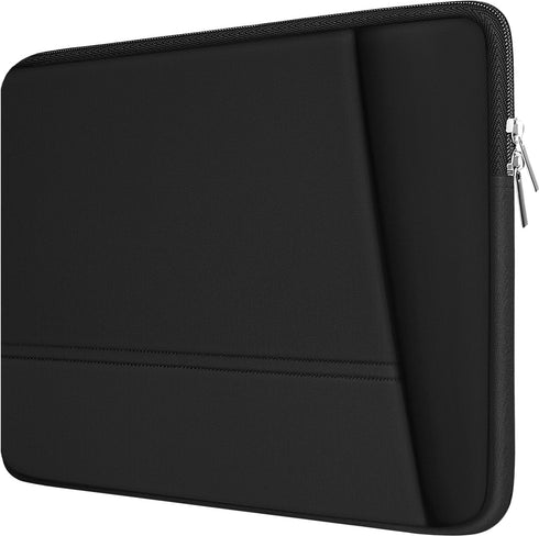 TEDNETGO 15.6 inch Laptop Sleeve, Portable Computer Case with Pockets for MacBook, HP, Dell, Asus (Black)