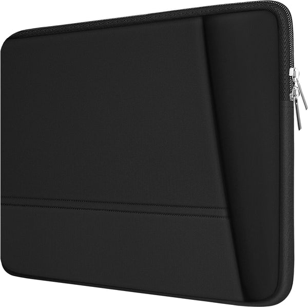 TEDNETGO 15.6 inch Laptop Sleeve, Portable Computer Case with Pockets for MacBook, HP, Dell, Asus (Black)