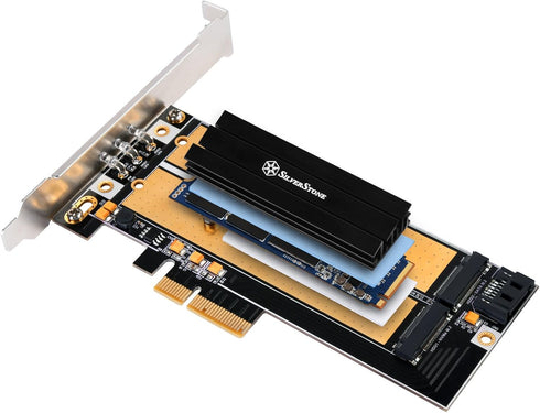 SilverStone Technology Aluminum Alloy Heatsink for PCIE NVME M.2 or SATA M.2 with Multiple Thermal Pads TP02-M2