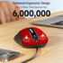 memzuoix Wired Mouse - Pomegranate Red USB Computer Mouse, 1200 DPI, Ergonomic Design, 5 Buttons, 5FT Cord