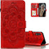 Premium Flip Wallet Phone Case for Samsung Galaxy A01, PU Leather Mandala Embossed Shockproof Cover with Kickstand