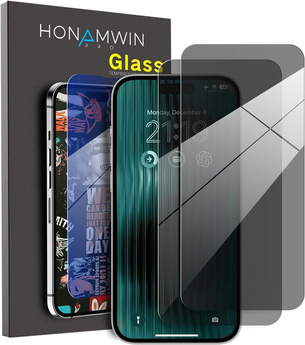 Screen Protector for iPhone 15 Anti Spy Privacy, Easy to Install, Shockproof, Scratch Resistant Tempered Glass