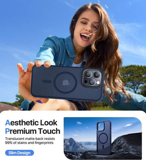 Magnetic Case for iPhone 12 Pro Max, Compatible with Magsafe, Military Grade Drop Protection, Navy Blue
