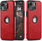 Design Compatible with iPhone 13 Mini Case, Luxury Leather Business Vintage Slim Soft Grip Protective Cover, Red