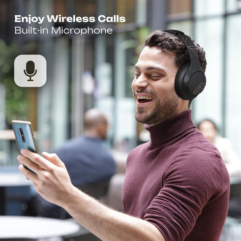 PowerLocus Bluetooth Headphones Over Ear, 50H Playtime, Wireless Headset with Microphone and HiFi Stereo Deep Bass