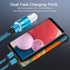 Android Phone USB Type C Fast Charger for Samsung Galaxy A Series, Dual Car Charger Wall Block C Charging Cable