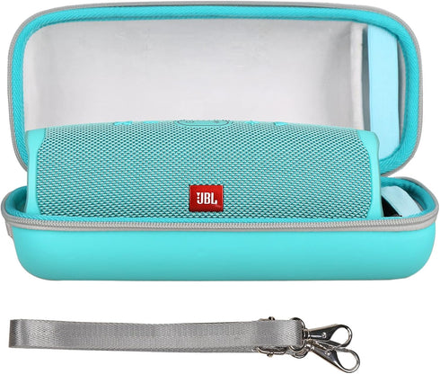 Mchoi Hard Portable Case for JBL Charge 4 / Charge 5 Waterproof Bluetooth Speaker, Teal, with Shoulder Strap, Case Only