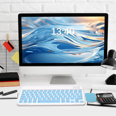 Bluetooth Keyboard and Mouse Combo, Ultra-Slim Wireless Keyboard Mouse Set for Android Windows iPad iPhone Samsung