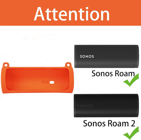 khanka Silicone Case Replacement for Sonos Roam/Sonos Roam 2 Portable Smart Bluetooth Speaker (Orange)