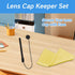 Lens Cap Tether and Microfiber Cleaning Cloth - Black Center Pinch Lens Cap with Leash Holder, Compatible with Most SLR