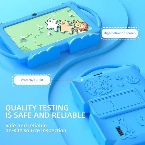 Kids Tablet 7 Inch for Kids Android 12, Toddler Tablets with Protective Cover, 32GB+4GB WiFi Bluetooth Dual Camera,