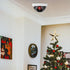 WALI Dummy Fake Security CCTV Dome Camera with Flashing Red LED Light and Security Alert Sticker Decals, 2 Packs, White
