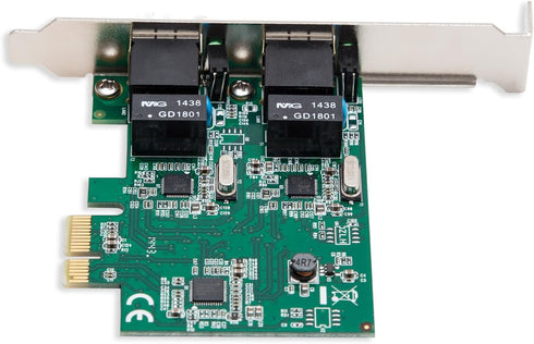 Syba Dual Port Gigabit Ethernet PCI Express 2.1 Network Adapter Card with Realtek RTL8111 Chipset