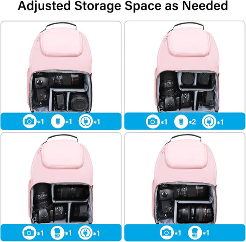 MOSISO Camera Sling Bag, Crossbody Sling Backpack for DSLR/SLR/Mirrorless with Tripod Holder & Removable Inserts, Pink