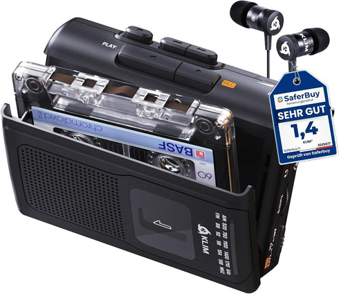 KLIM K8 Cassette Tape Player Portable + Cassette Recorder + NEW + AM/FM