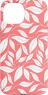 PrintablePretty Salmon Pink Botanical Leaves Pattern Elegant Minimal Floral Case for iPhone 15
