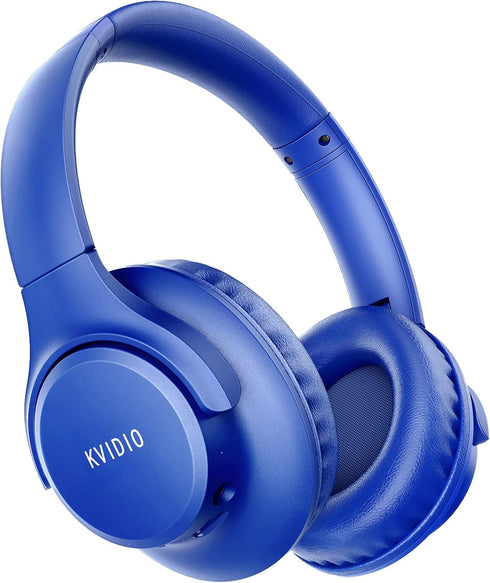 KVIDIO Updated Bluetooth Headphones Over Ear, 65 Hours Playtime, Wireless with Microphone, Foldable Lightweight, HiFi