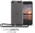 kwmobile Crossbody Case for Apple iPod Touch 6G / 7G, Transparent TPU Cover with Neck Strap - Transparent/Black