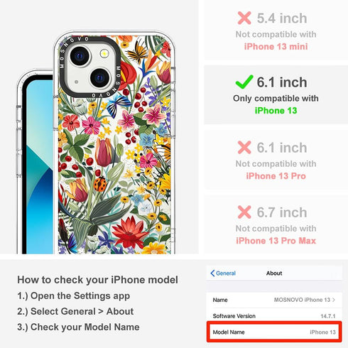 MOSNOVO iPhone 13 Case, Clear TPU Bumper Phone Case with Military-Grade Drop Protection and Anti Peel Off Tech - in The
