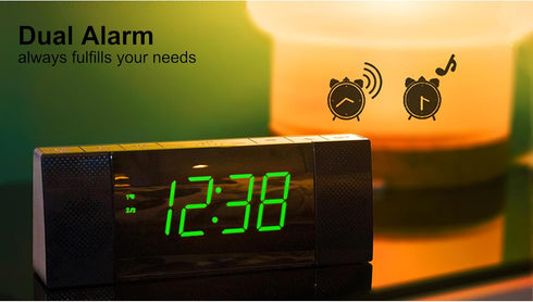 iTOMA Bedside Alarm Clock Radio - Bluetooth Speaker, Dimmable Jade Green LED Display, FM Radio with Sleep Timer, Dual