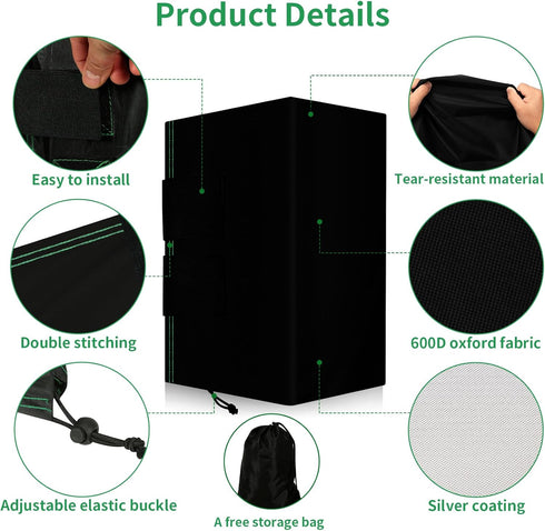 2 PCS Outdoor Speaker Cover, Wall Mounted Speaker Cover Weatherproof Waterproof UV Resistant and Dustproof 600D Oxford Cloth, Black(H 11" x W 7" x D 9")