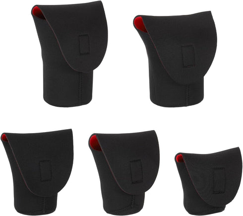 PATIKIL 5 Pcs Lens Pouch Bag Set, Shockproof Camera Lens Case with Hook and Loop for SLR