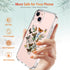 GiiKa iPhone 13 Case with Screen Protector, Clear Protective Floral Shockproof Hard Case with TPU Bumper