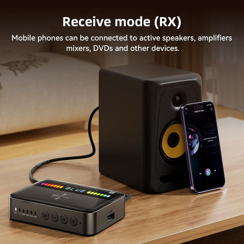 M13 RGB Bluetooth 5.3 Audio Receiver Transmitter, Bluetooth Audio Adapter for Old Home Stereo/Speakers TV, USB, RCA,
