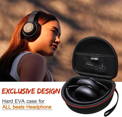 Blue Headphone Case for Beats Studio Pro, Solo 4, Studio 3, Solo 3, Solo 2 & TOZO HT2 On-Ear Bluetooth Headphones.