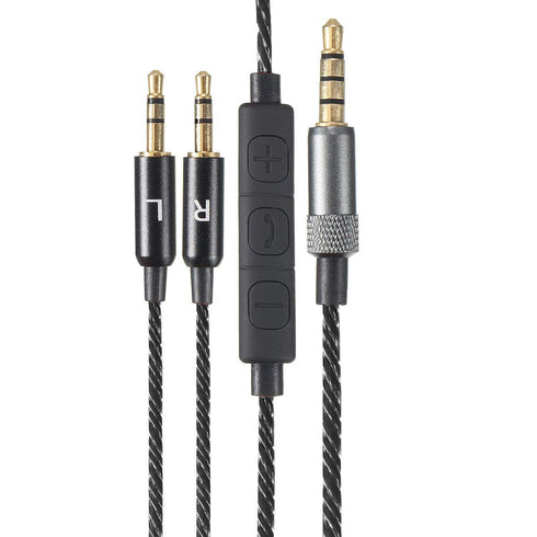 Replacement Cable Cord for Sol Republic Master Tracks HD/HD2/V8/V10/12/X3 - Black Remote Volume & Microphone