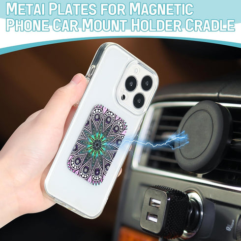 Weewooday 8 Pcs Phone Magnet Car Metal Plate Mount, Compatible with Magnetic Car Mounts, Replacement Sticker (Novel