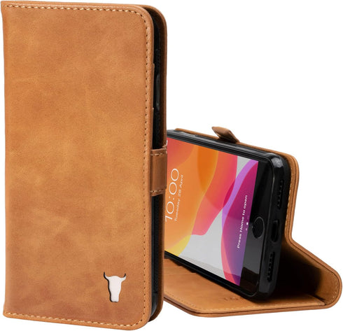 TORRO Phone Case for iPhone SE/8/7, Premium Genuine Leather Cover with Card Slots and Horizontal Viewing Stand