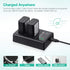 FirstPower NP-FW50 Battery 2-Pack with USB Dual Charger for Sony A6000 A6300 A6400 A6500 A7 A7II A7RII A7SII Cameras
