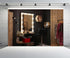 CHNYWORK 7ftx5ft Makeup Room Backdrop Stylish Dressing Table with Large Mirror Black Wall Background Professional Salon