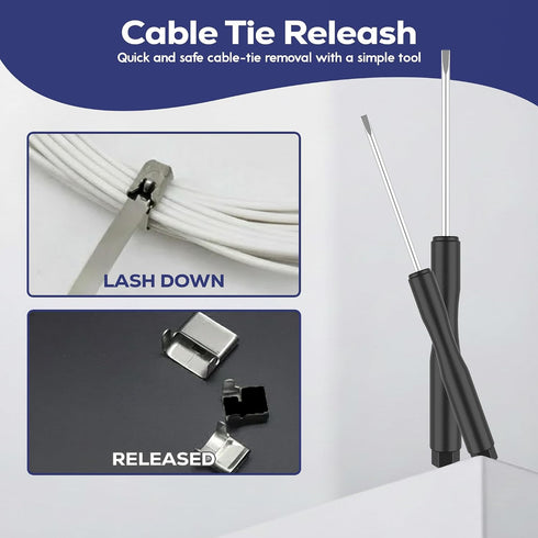 GRIPNEST 11.8 Inch 100 304 Packaging Metal Zip Ties PCS | Self-Locking | Epoxy-Coated Stainless Steel Zip Ties |