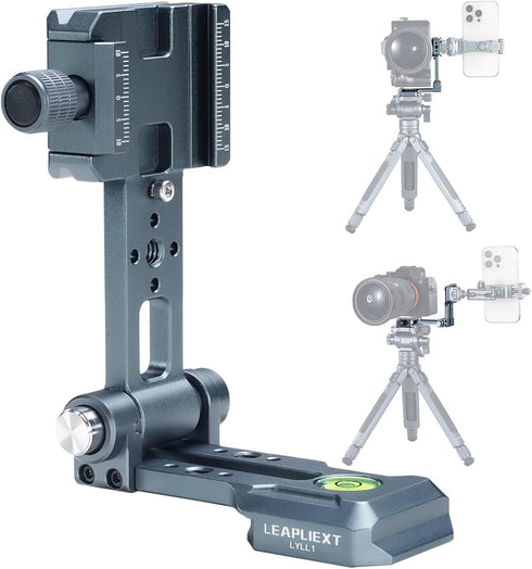 LEAPLIEXT Aluminum Camera L Bracket, 90 Folding Vertical/Horizontal Shooting Mount, Arca-Swiss Groove, Cold