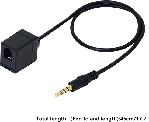 SinLoon RJ9 to 3.5mm Telephone Adapter Cable, Female RJ9 Headset to Male 3.5mm Cell Phone Adapter for Smartphones