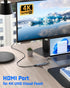 TOTU 6-in-1 4K 5Gbps 3.0, 100w Docking Station, USB-C Hub Enabling Stunning HDMI Displays, Ultra-Fast File Transfers