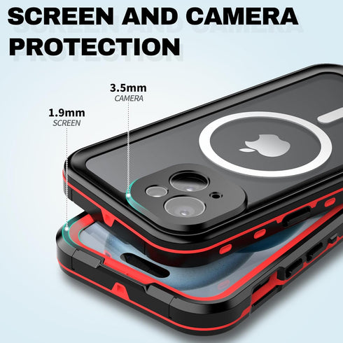 BEASTEK iPhone 15 Plus Waterproof Case, TRE Series MagSafe Shockproof Dustproof IP68 with Built-in Screen Protector