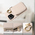 Furiet Wallet Case for Samsung Galaxy A12/M12 with Shoulder Strap Ring Buckle, Luxury PU Leather Zipper Flip Organ Purse, Card Holder Stand Full Body Cell Phone Cover for A 12 5G A-12 S12 12A 4G White