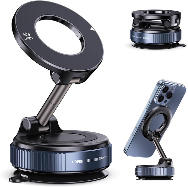 Jikasho Vacuum Magnetic Car Phone Holder for Magsafe, Hands-Free 360 Adjustable Suction Cup