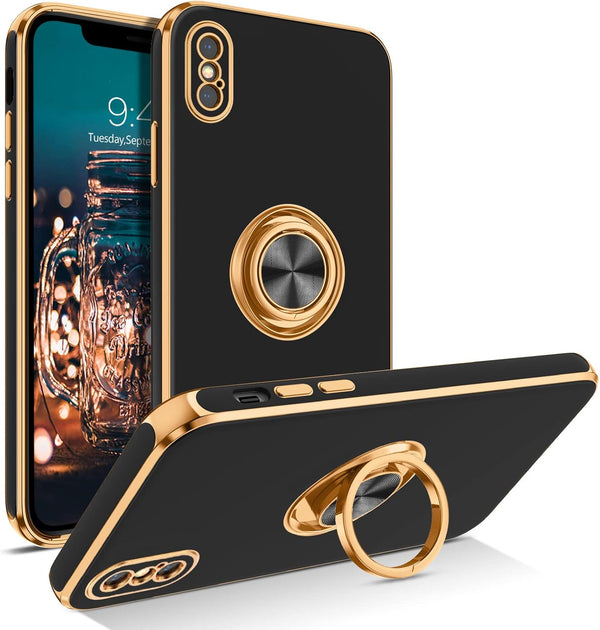 BENTOBEN iPhone Xs Case, Slim Fit Sparkly Kickstand Ring Holder Design, Shockproof Protection for iPhone Xs