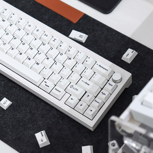 Gliging 135 Keys PBT Keycaps Cherry Profile DYE-Sub, White Theme Minimalist Style for Mechanical Keyboards