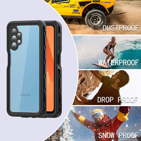 Waterproof Phone Case for Samsung Galaxy A32 5G, IP68 Certified, Shockproof with Built-in Screen Protector