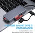 USB C USB3.0 SD Card Reader, 5in1 Multi Card Reader for SD/TF/CF/Micro SD/MS/M2, Drive Free