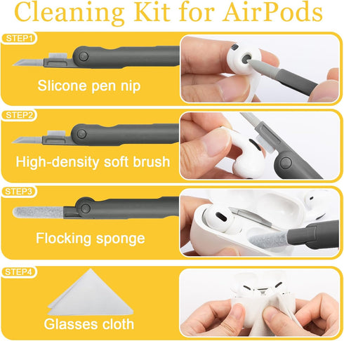 Walrfid Airpods 7 in 1 Cleaner Kit, Electronic Screen Cleaning Tool for iPad/iWatch/Computer/Phone/MacBook with 5ml